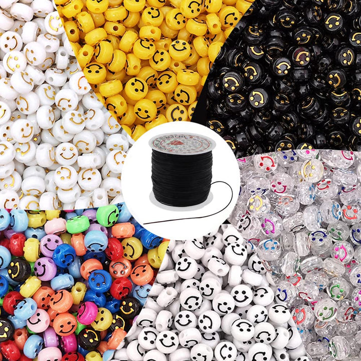 6 Rolls 0.8mm Flat Elastic Cord for Jewelry Making, 60m/65yard Elastic String for Bracelet, Stretchy Bead Cord, Stretch Thread Beading Cord for Necklace Beading Crafts, Black