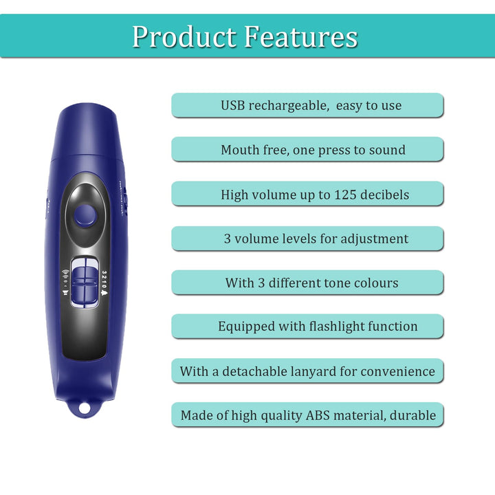 Electronic Whistle Rechargeable for Referees Coaches Teachers Electric Whistle Handheld Blowless Whistles with Lanyard for Outdoor Games Sports Emergency Pet 4 Tones High Volume USB Charging (Black)