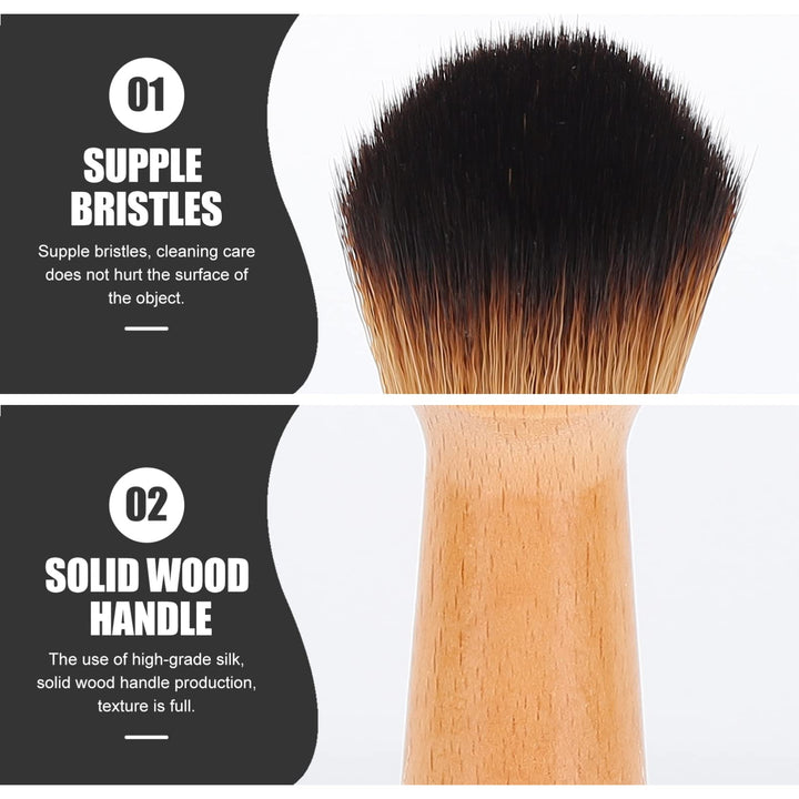 2pcs Model Dusting Brush Statue Cleaning Brush with Wooden Handle Model Brush Figurines Model Cleaner Dusting Brush for Figures Statues Musical Instrument