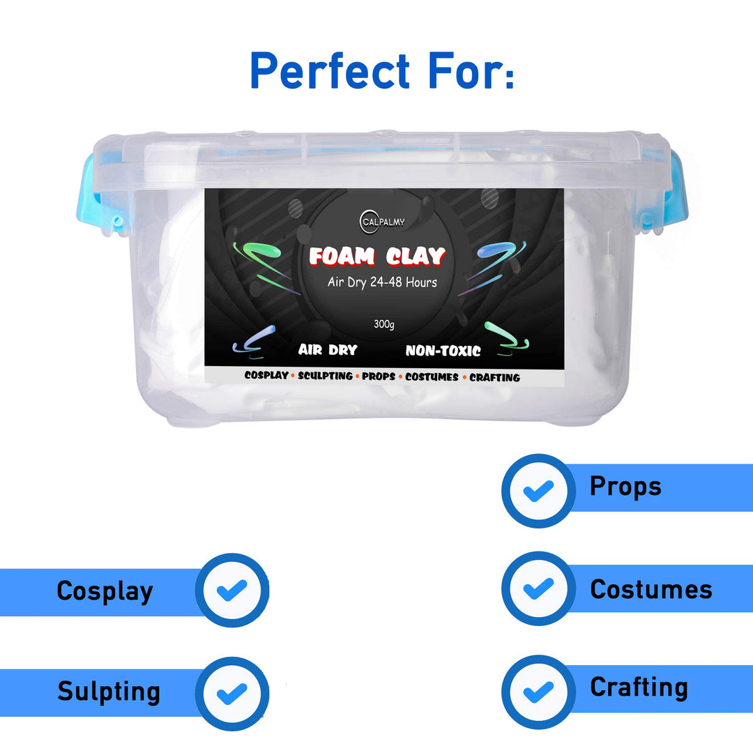 1.1lb Moldable Cosplay Foam Clay (White) – High Density and Hiqh Quality for Intricate Designs | Air Dries to Perfection for Cutting with a Knife or Rotary Tool, Sanding or Shaping
