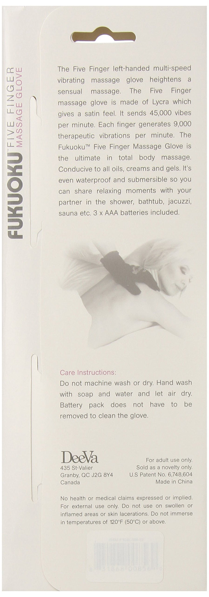 Fukuoku Right and Left Handed Five Finger Vibrating Massage Glove Kit, Fits Small To Medium, Pink, 9.55 Pound