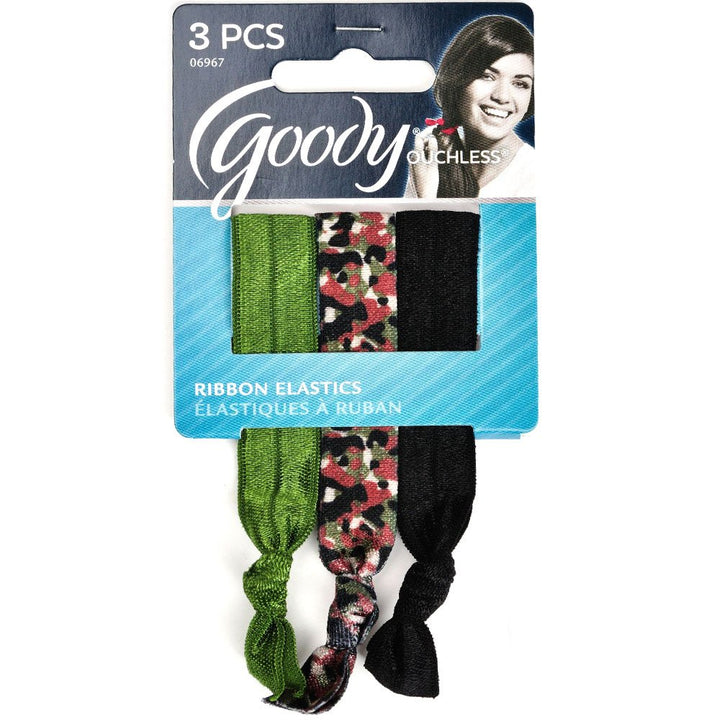 Goody WoMens Ouchless Ribbon Elastics, Camo, 3 Count
