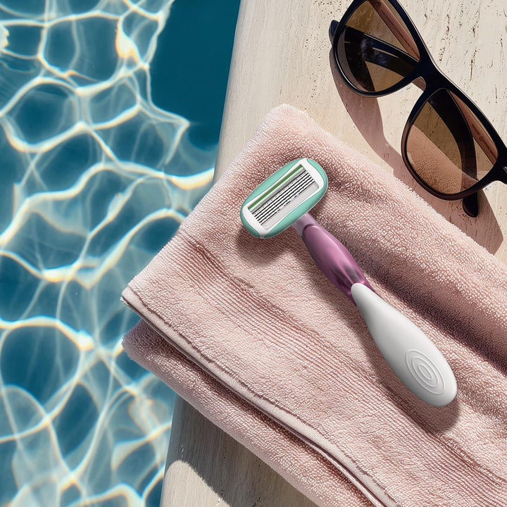 Soleil Sensitive Advanced Women&#39;s Disposable Razor, Five Blade, 2 Count, for a Flawlessy Smooth Shave