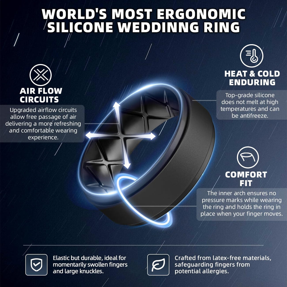 Egnaro Silicone Wedding Wedding Band Men, Silicone Ring