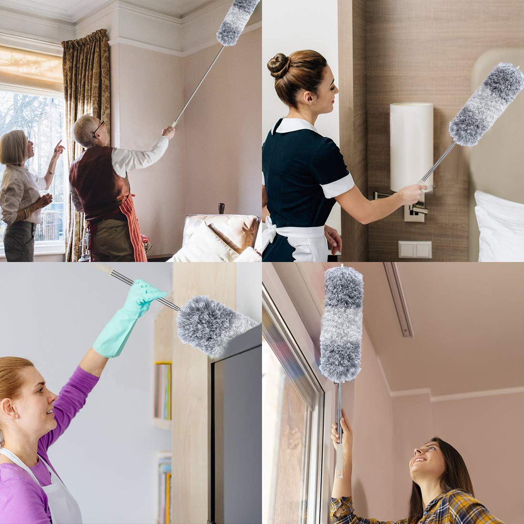 DELUX Microfiber Feather Duster Extendable Cobweb Duste