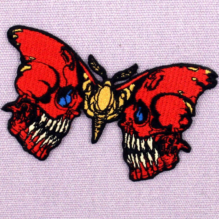 ZEGINs The Bleeding Skull Butterfly Patch Embroidered A