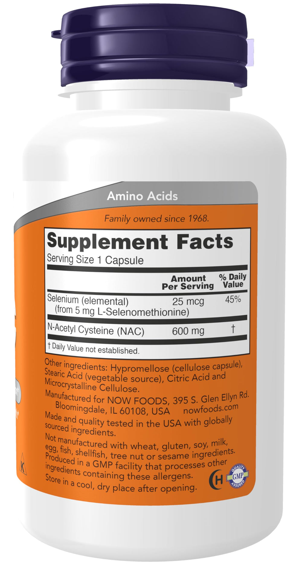 NOW Supplements, NAC (N-Acetyl Cysteine) 600 mg with Se