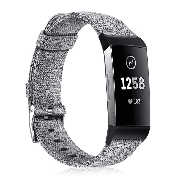 Woven Bands Compatible with Fitbit Charge 4 / Fitbit Charge 3, Soft Nylon Fabric Adjustable Sport Wrist Band Replacement Strap Compatible with Charge 3 SE Fitness Activity Tracker, Grey