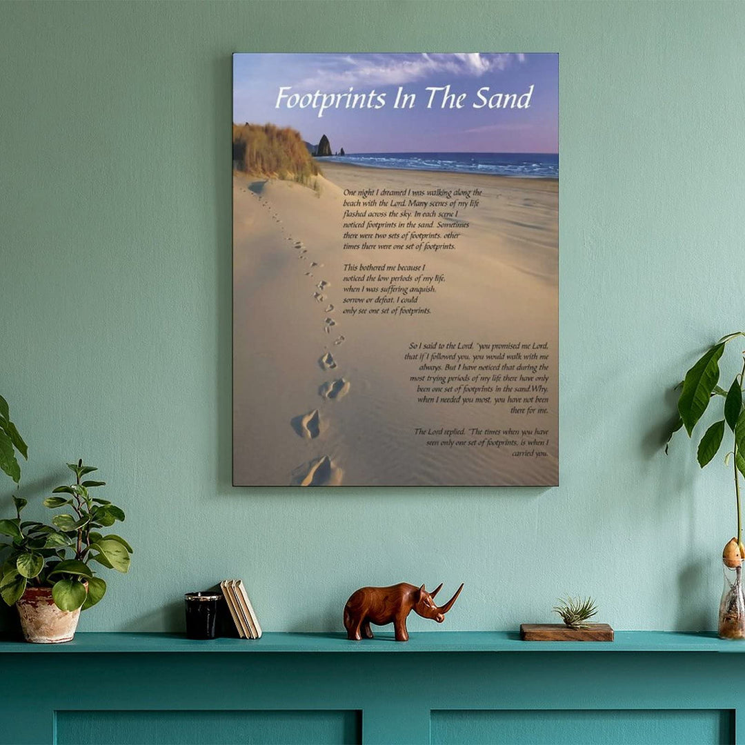 Kuroseha Footprints in The Sand Poem Paintings Print Ca