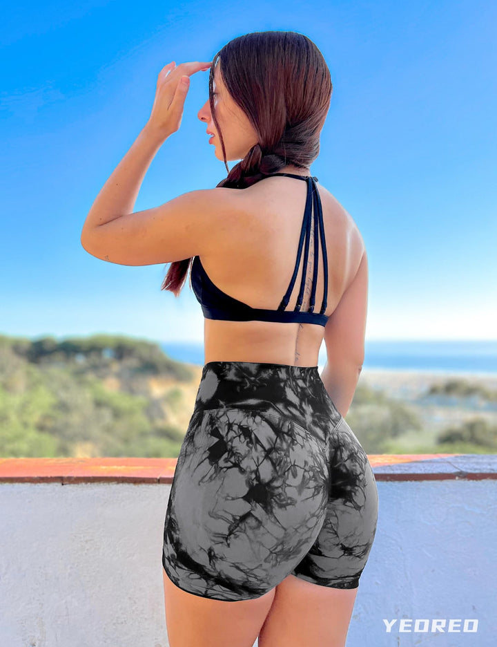 Professional Women Workout Shorts 3.6 Scrunch Shorts Seamless High Waisted Contour Gym Yoga Biker Shorts