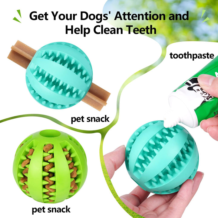 Dog Chew Toys for Teething: 2pack Durable Rubber Puppy Toys Ball for Boredom - Treat-Dispensing Toys for Small Medium Breed Teething/Chewing/Brain-Stimulating Indoor