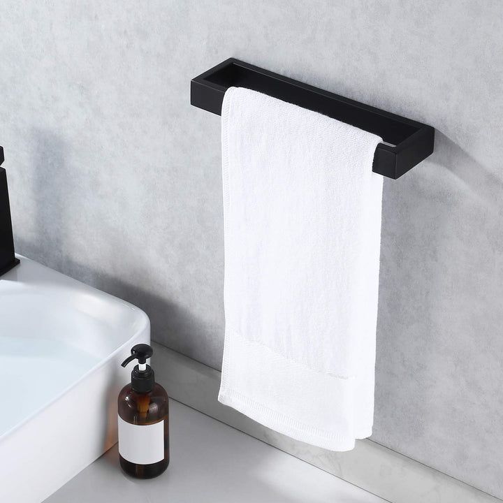 Towel Ring Hand Towel Holder SUS304 Stainless Steel Matte Black 10 Inch Black Towel Holder Wall Mount, A23080-BK