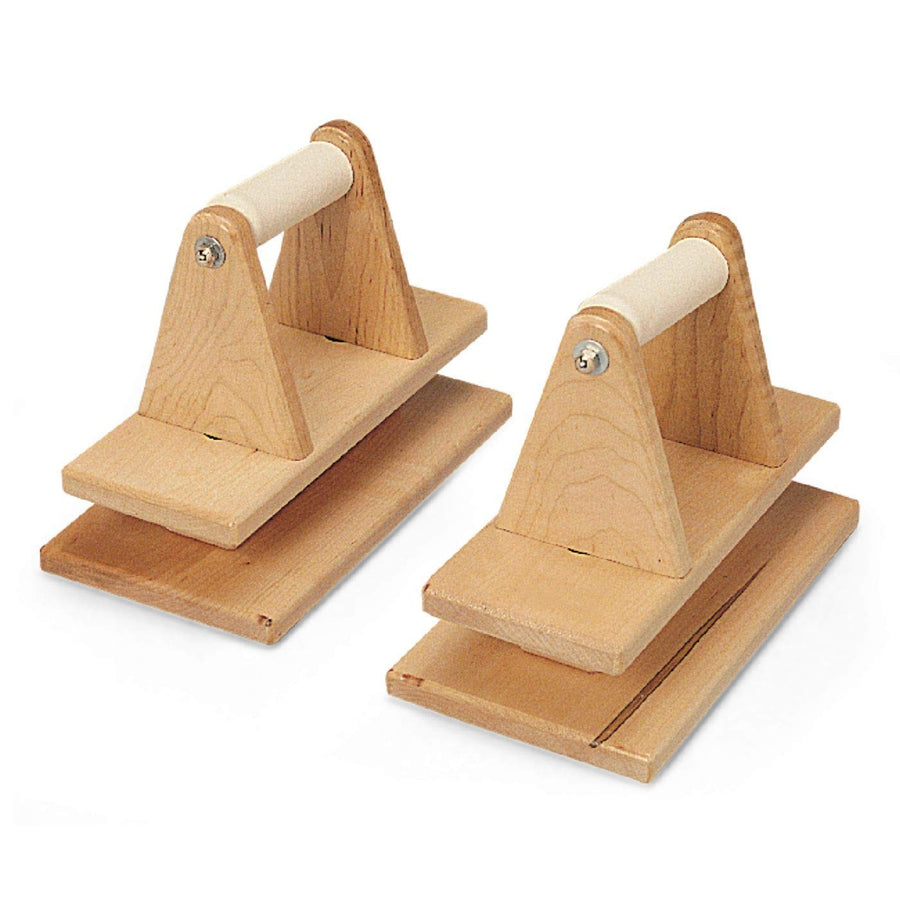 41049 Functional Grip Push-Up Blocks, 2 Wooden Pushup Bars with Rubber Hand Grips