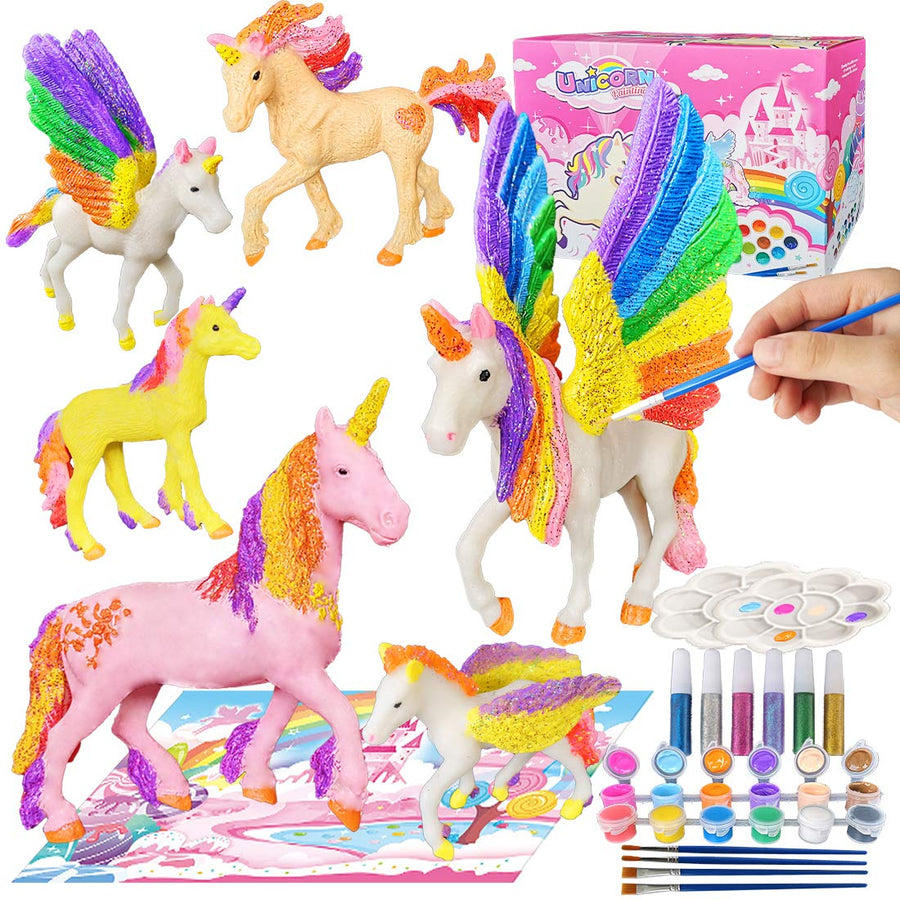 Unicorn Painting Kit - Paint Craft for Girls, Arts and Crafts for Kids Age 4-9 - DIY Unicorn Party Favors and Activities