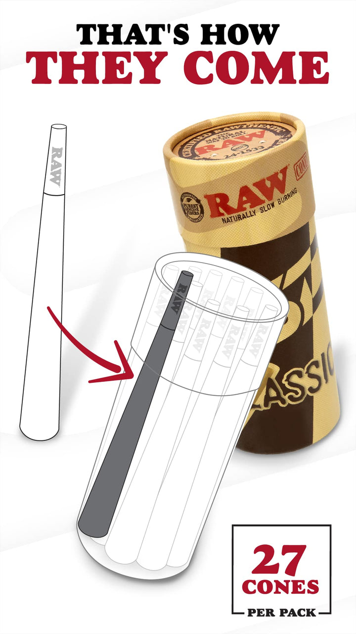 RAW Peacemaker Cones Classic | 27 Pack | Larger than Ki