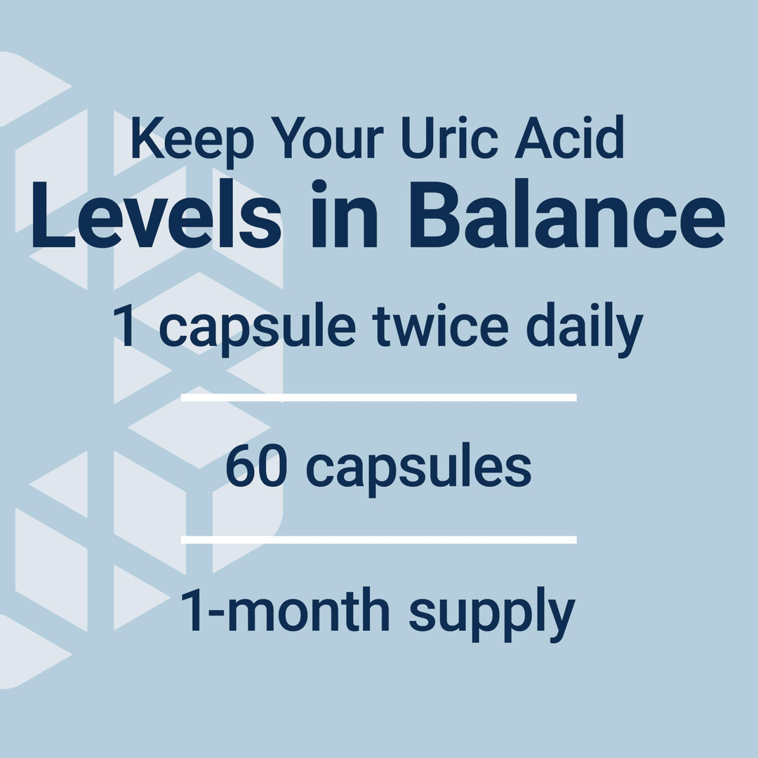 Uric Acid Control, Promotes Healthy uric Acid Balance, Joint Health, discomfort Relief, Gluten Free, Non-GMO, Vegetarian, 60 Capsules