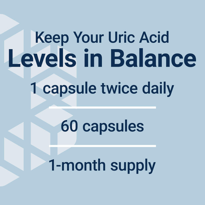 Uric Acid Control, Promotes Healthy uric Acid Balance, Joint Health, discomfort Relief, Gluten Free, Non-GMO, Vegetarian, 60 Capsules