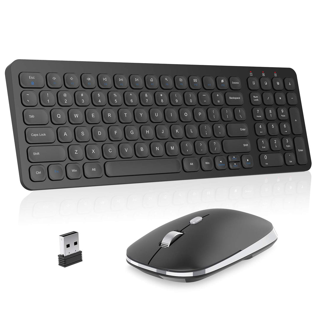 cimetech Wireless Keyboard Mouse Combo, Compact Full Si