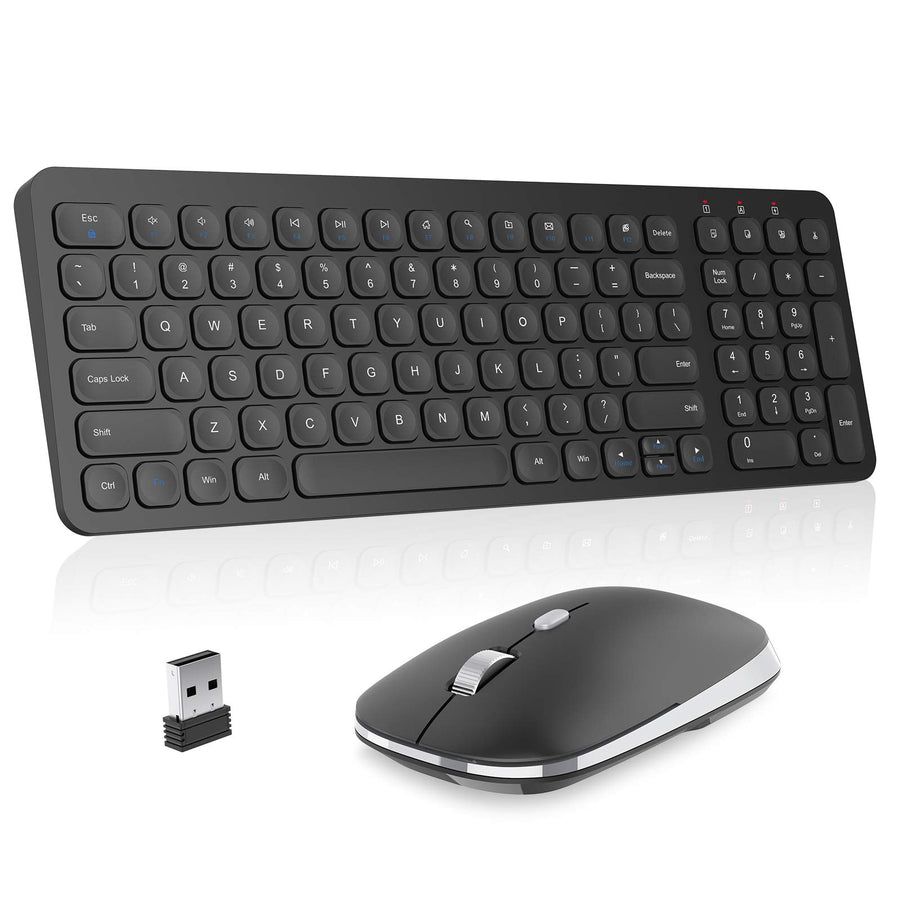 cimetech Wireless Keyboard Mouse Combo, Compact Full Si