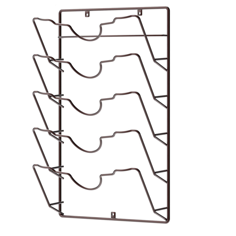 Wall Door Mounted Pot Lid Rack, 9.5 Wx4.5 Dx17.2 H, Bronze Finish