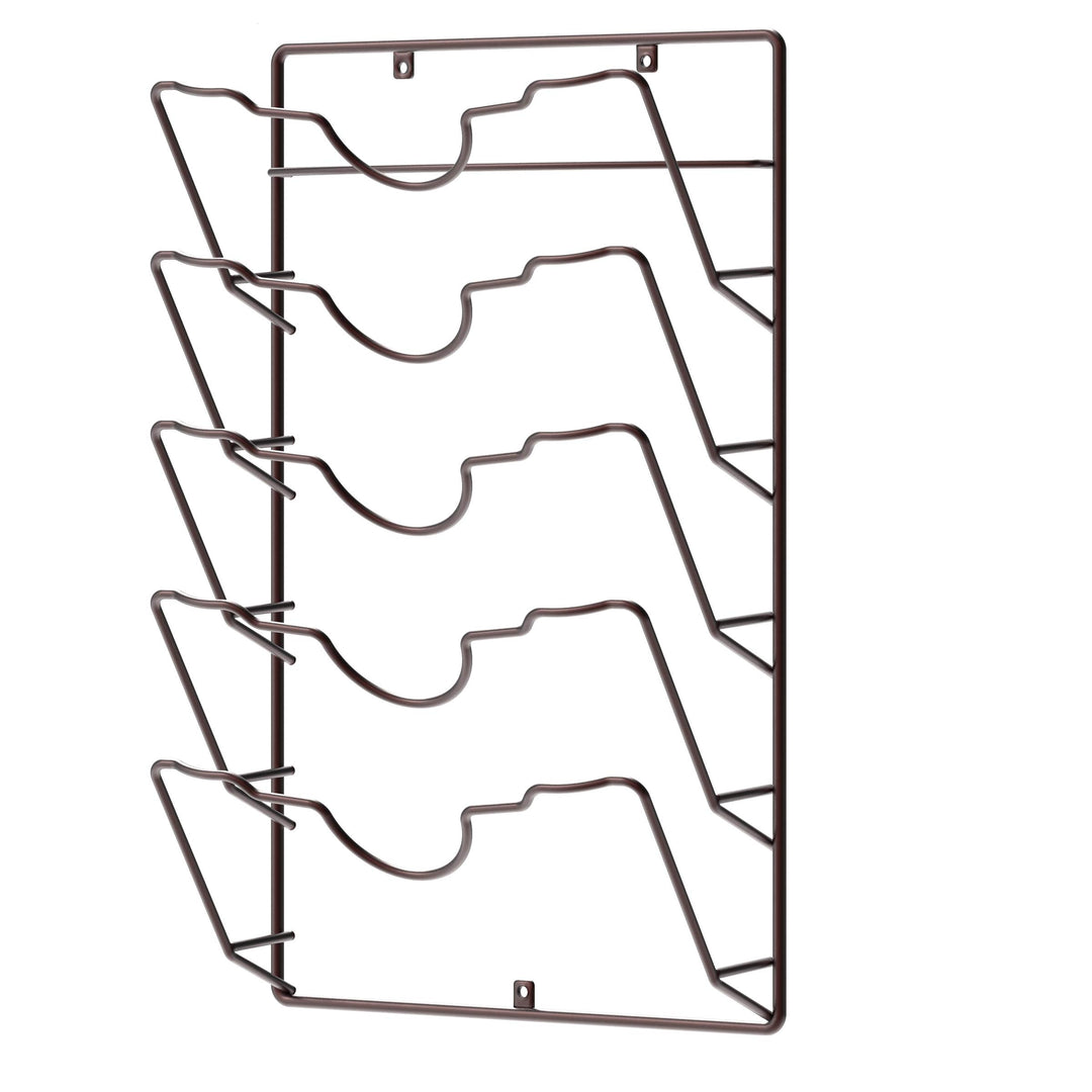 Wall Door Mounted Pot Lid Rack, 9.5 Wx4.5 Dx17.2 H, Bronze Finish