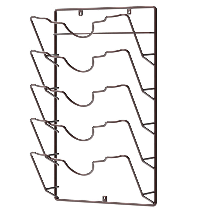 Wall Door Mounted Pot Lid Rack, 9.5 Wx4.5 Dx17.2 H, Bronze Finish