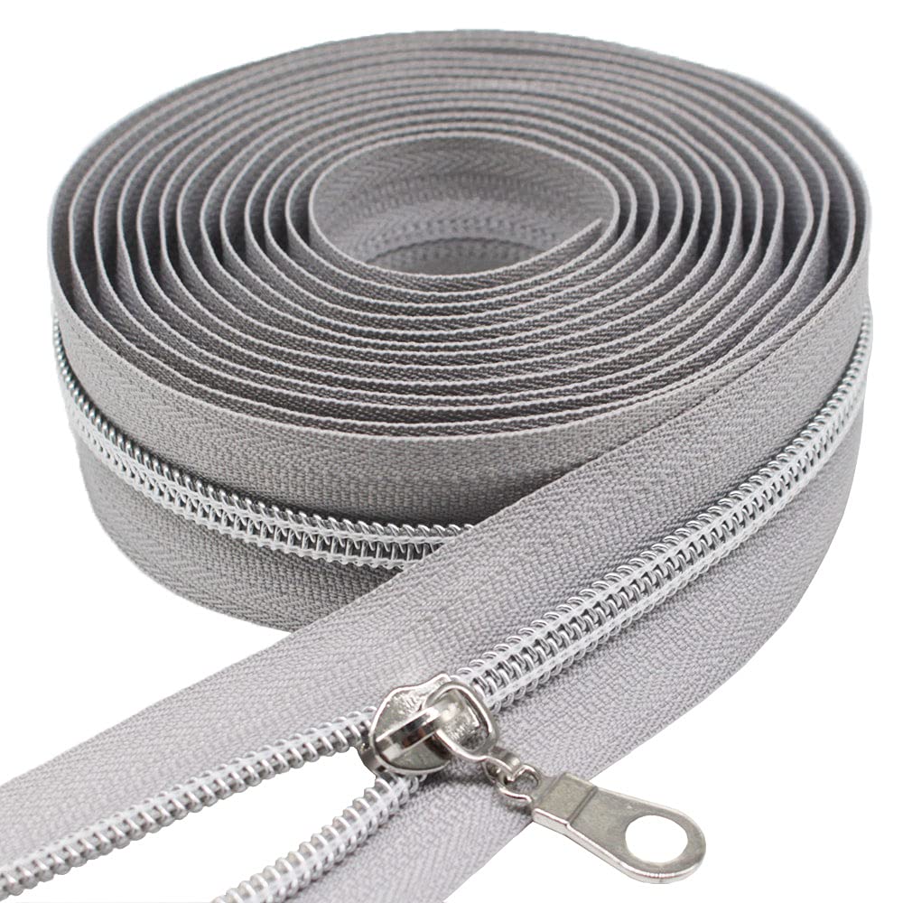 MebuZip #5 Silver Metallic Nylon Coil Zippers by The Ya