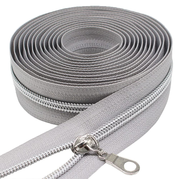 MebuZip #5 Silver Metallic Nylon Coil Zippers by The Ya