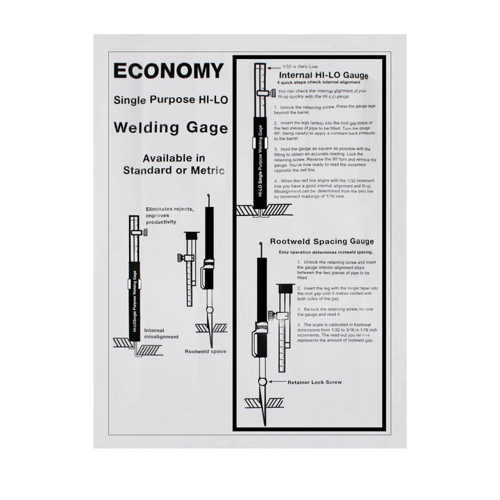 (R) HI-LO Welding Gauge - Metric for Internal Alignment and Fit-up/Misalignment