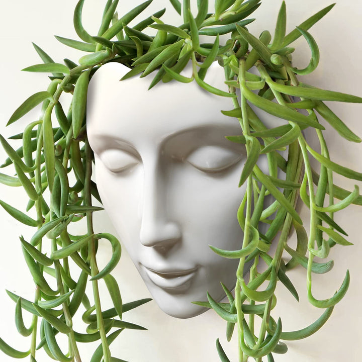 Face Vase,Ceramic Female Form Vase,Modern Sculpture Whi
