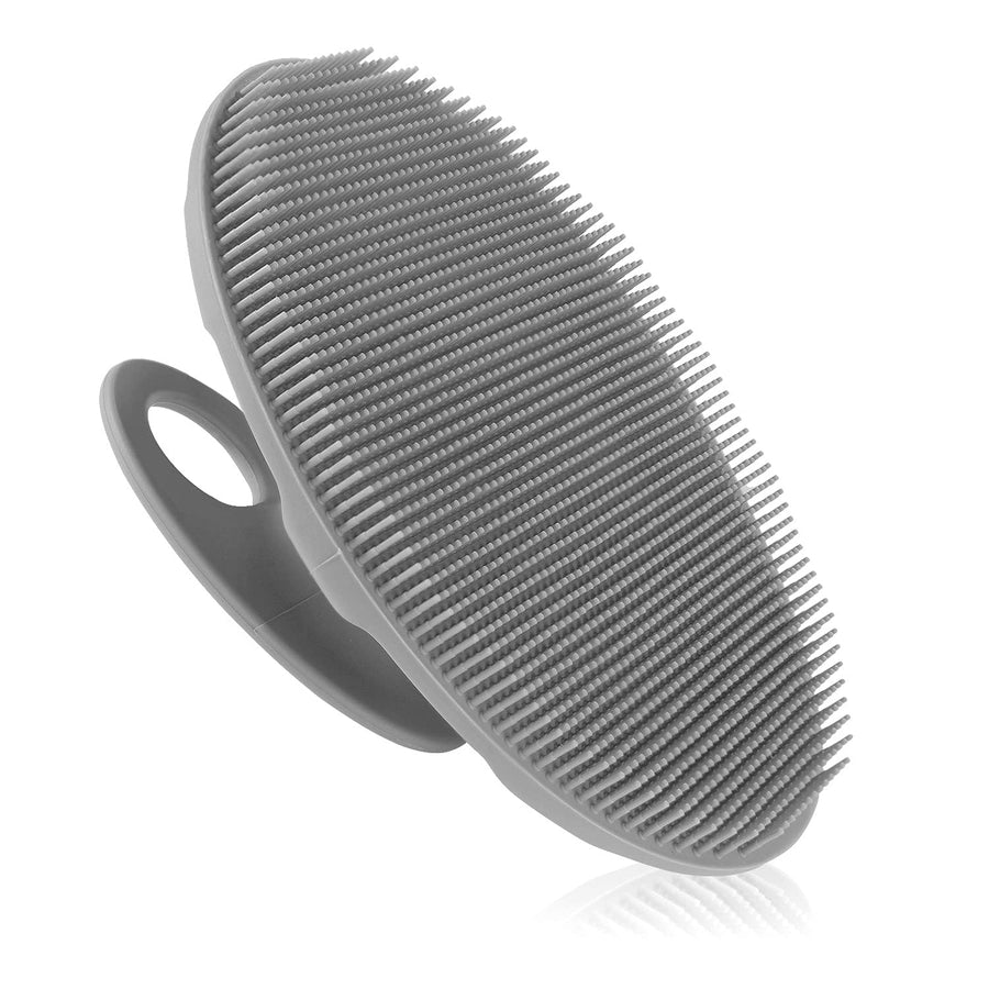Soft Silicone Body Cleansing Brush Shower Scrubber, Gentle Exfoliating and Massage for All Kinds of Skin (Gray)