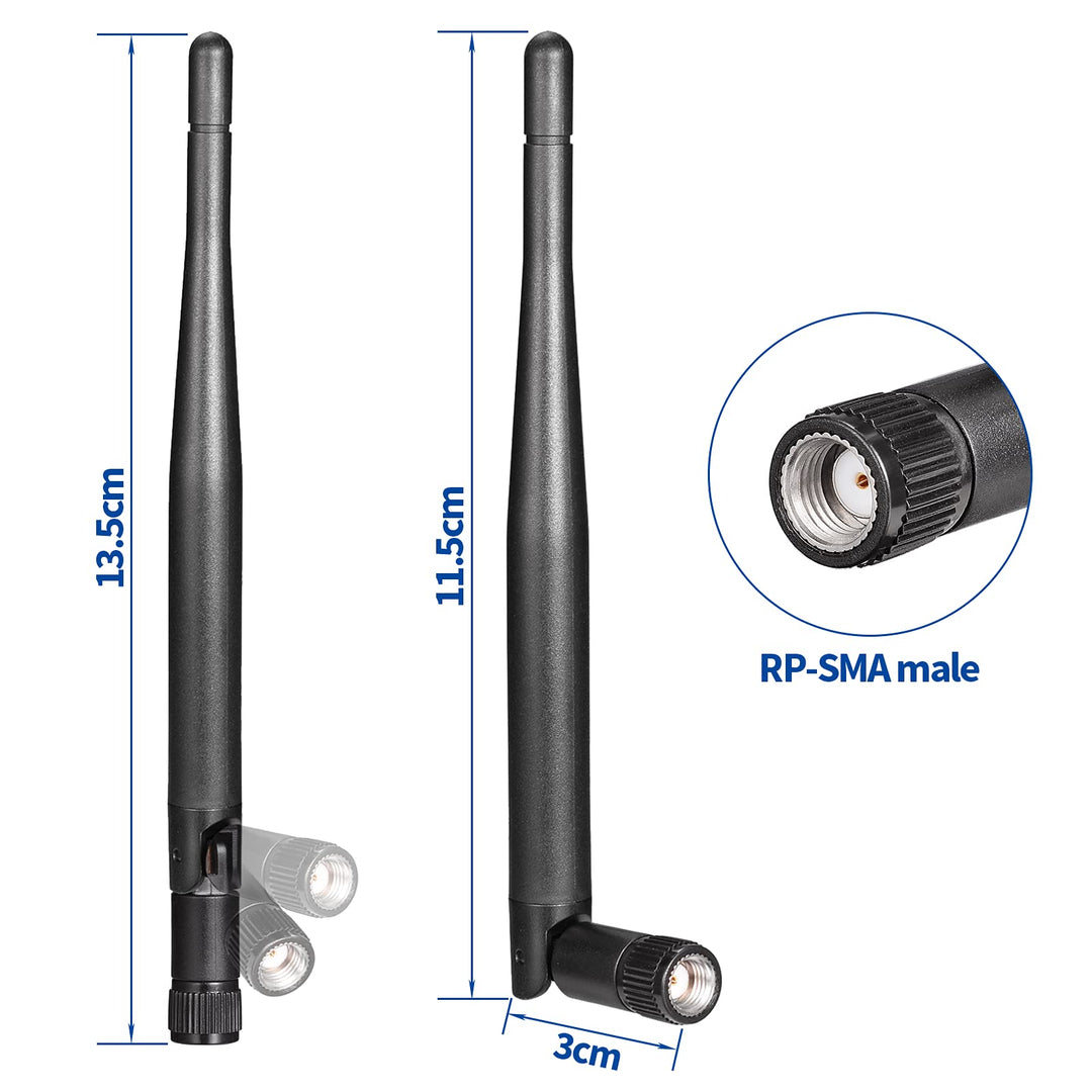 Bingfu Dual Band WiFi Antenna 2.4GHz 5GHz 5.8GHz 3dBi RP-SMA Male Antenna Replacement (4-Pack) for WiFi Router Wireless Network Card USB Adapter Security IP Camera Video Surveillance Monitor