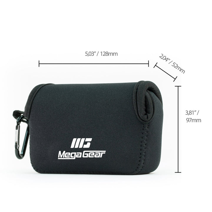 Canon Powershot Sx730 Hs, Sx720 Hs, Sx710 Hs, G16, G15 Ultra Light Neoprene Camera Case, With Carabiner - Black - MG1245