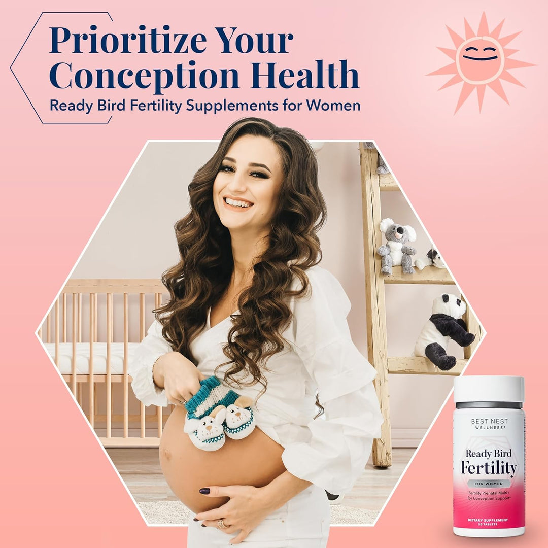 Women&#39;s Fertility - Daily Multivitamin for Pregnancy Support - Supplement with Methylated Vitamins Aids Conception - Nutritional Supplement with Ashwagandha &amp; Folate - 30 Tablets