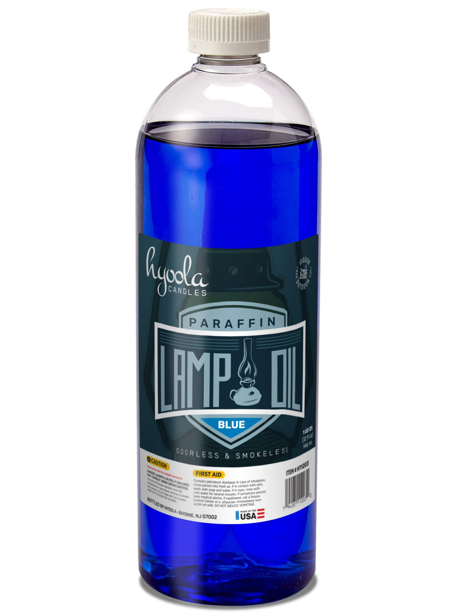 Candles Liquid Paraffin Lamp Oil - Blue Smokeless, Odorless, Ultra Clean Burning Fuel for Indoor and Outdoor Use - Highest Purity Available - 32oz
