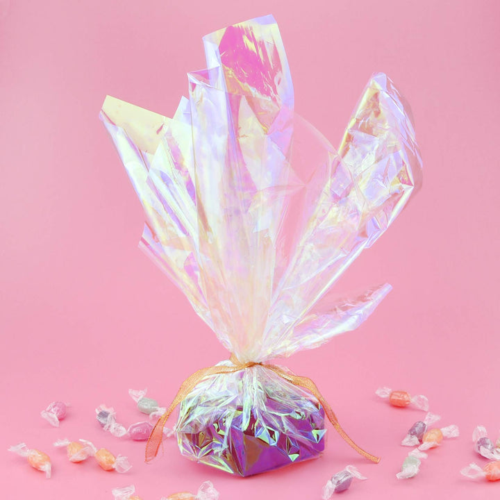 Bskifnn 20pcs Cellophane Wrap Paper Clear Rainbow Color