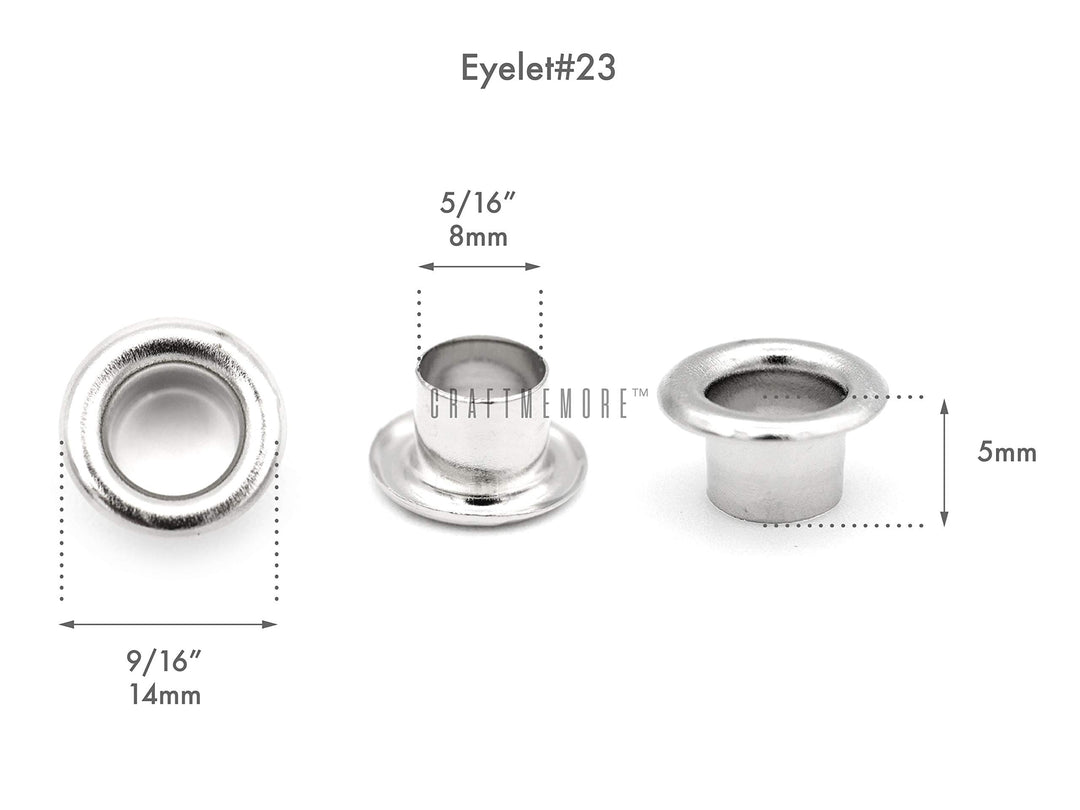 CRAFTMEmore 5/16 (8MM) Hole 100 Sets Grommets Eyelets with Washers for Shoes, Bead Cores, Clothes, Leather, Canvas (Gunmetal)