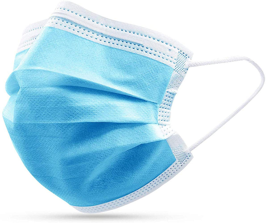 3 Ply Disposable Balaclavas with Elastic Ear Loops - Balaclavas 50 PCS - Soft &amp; Comfortable Filter Safety Mask for Dust Protection - Protective Blue