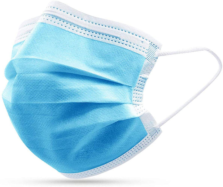 3 Ply Disposable Balaclavas with Elastic Ear Loops - Balaclavas 50 PCS - Soft &amp; Comfortable Filter Safety Mask for Dust Protection - Protective Blue