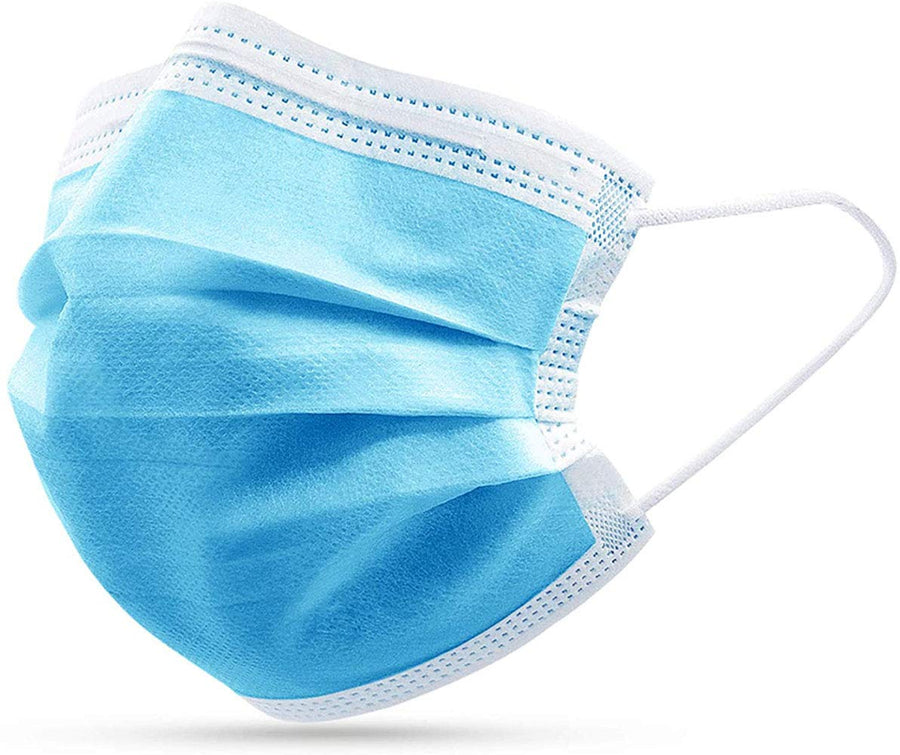 3 Ply Disposable Balaclavas with Elastic Ear Loops - Balaclavas 50 PCS - Soft & Comfortable Filter Safety Mask for Dust Protection - Protective Blue