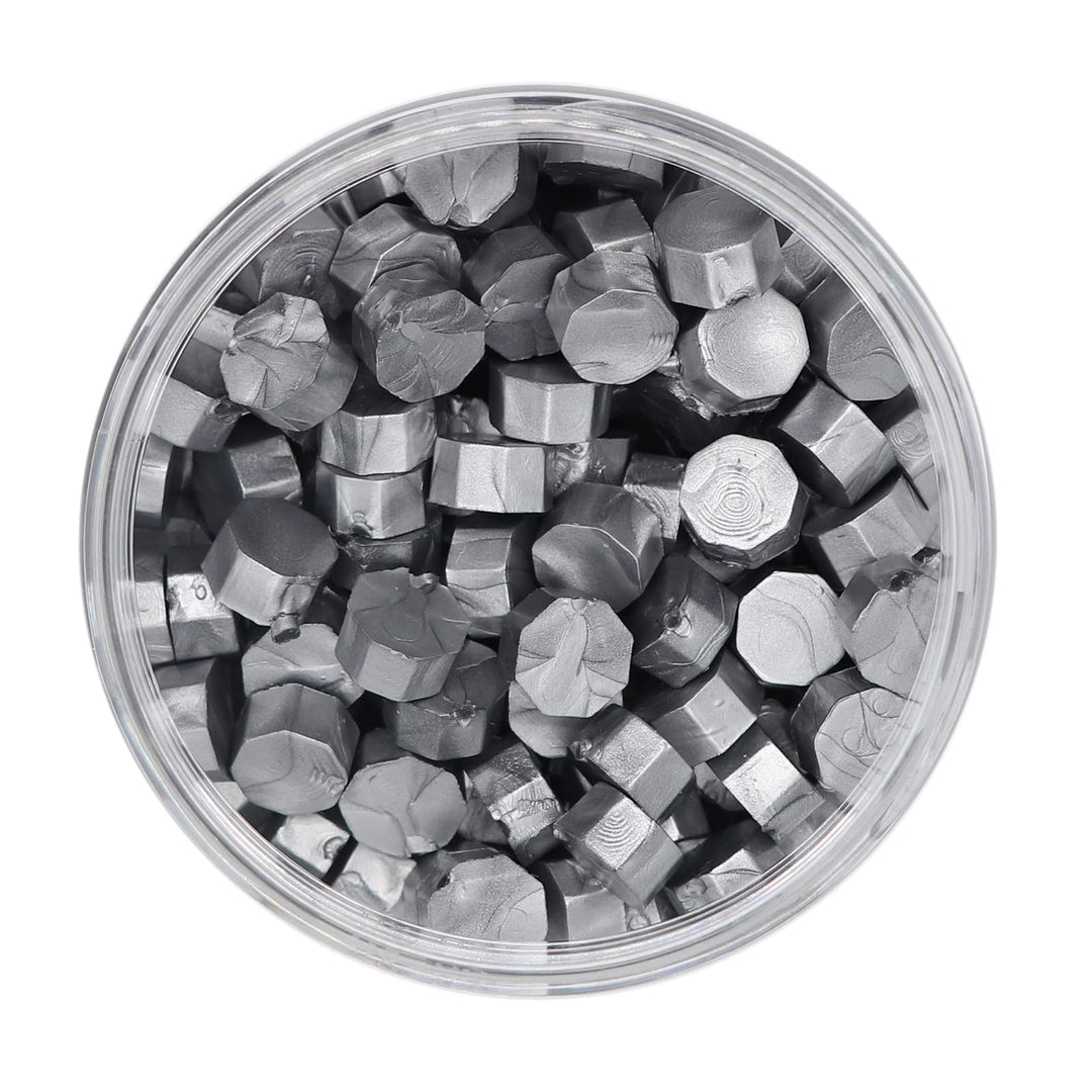 230 Pcs Metallic Luster Sealing Wax Beads for Wax Seal Stamp, Perfect for Cards Envelopes, Wedding Invitations, Wine Packages, Gift Wrapping (Silver)