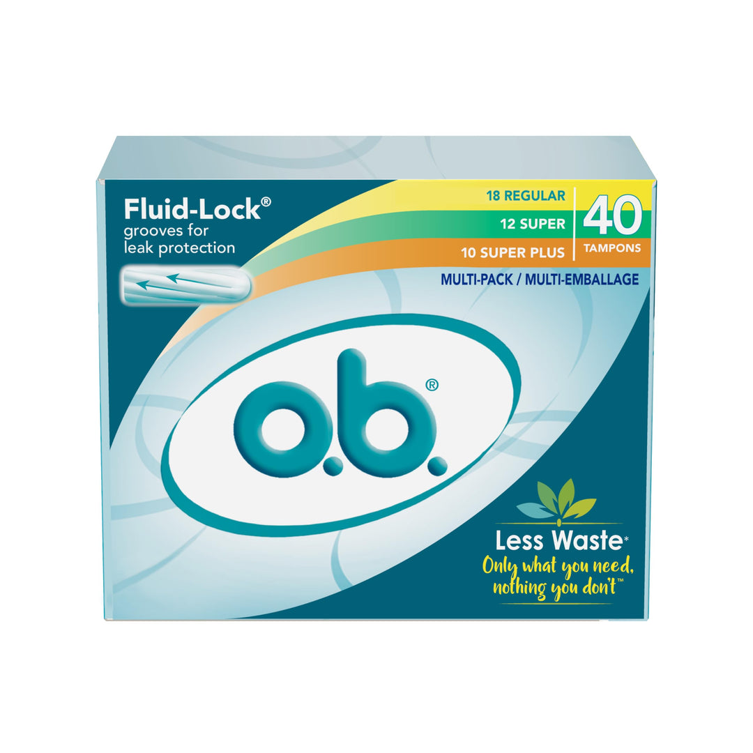 o.b. Tampons Multipack | Non-Applicator Tampon, Unscent
