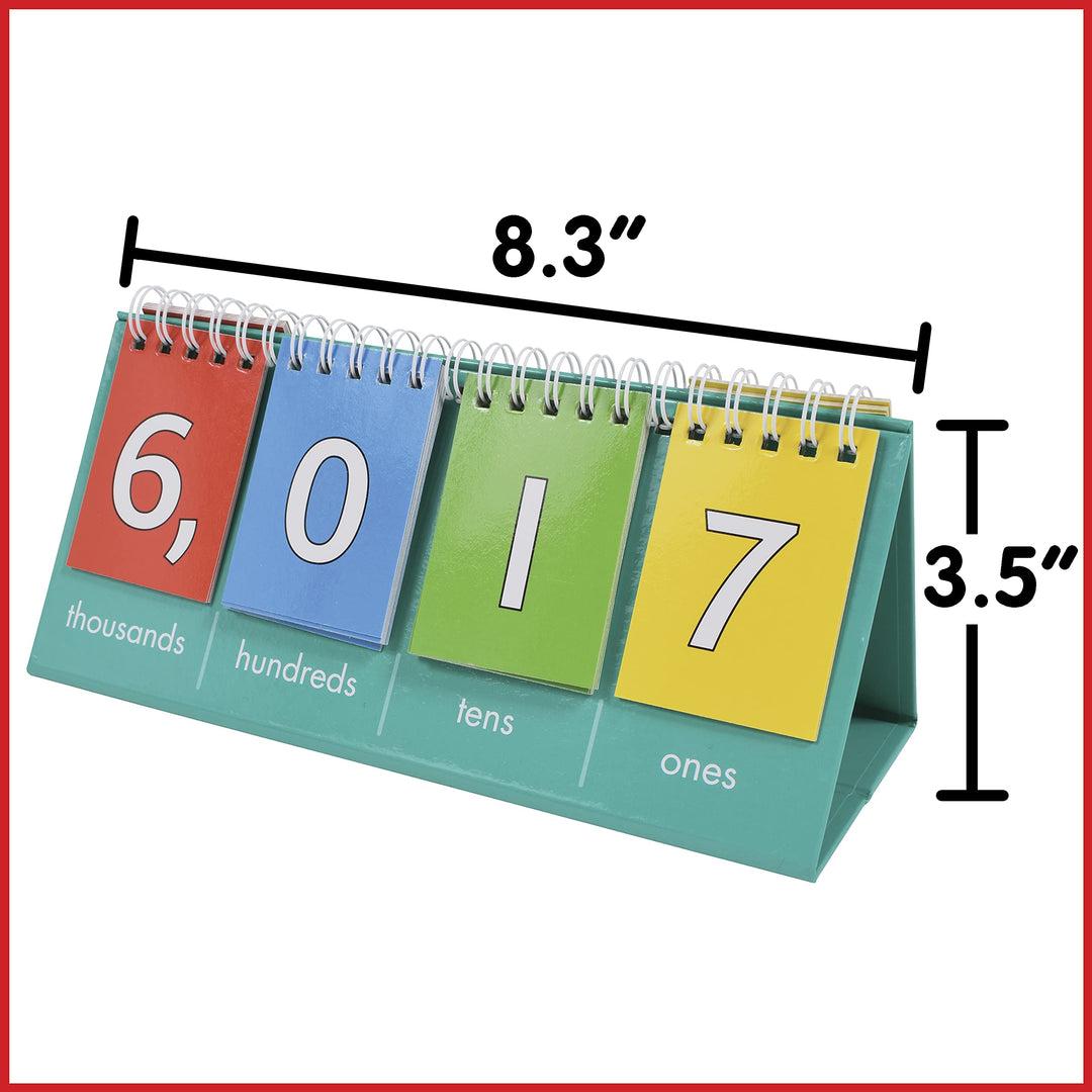 Student Place Value Flip Chart - Thousands - Foldable Pocket Number Chart - Learn to Count by Ones, Tens, Hundreds and Thousands