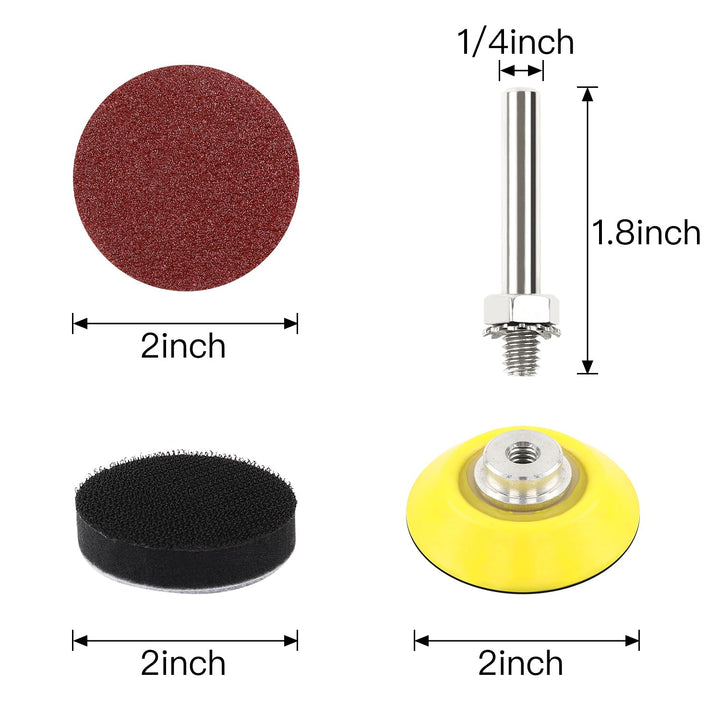 300pcs 2 Inches Sanding Discs Pad Kit for Drill Sanding Grinder Rotary Tools with Backer Plate Shank and Soft Foam Buffering Pad, Sandpapers Includes 60-3000 Grit