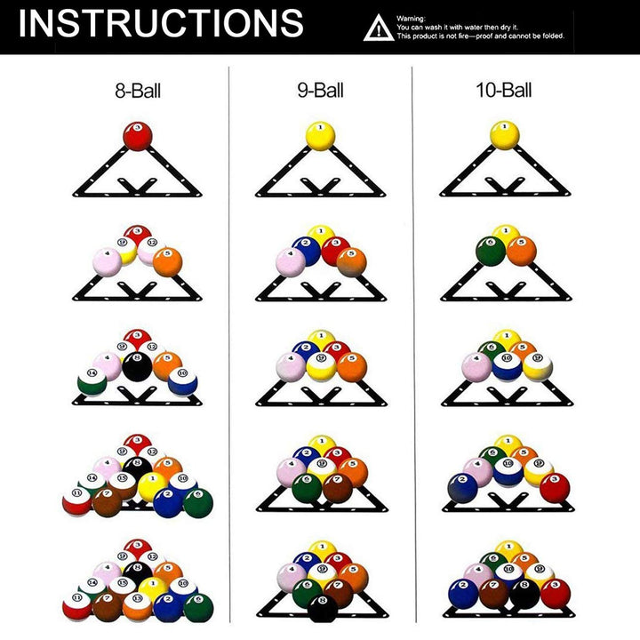 6PCS Magic Ball Rack Holder Sheet Billiards Triangle Cue Accessories for magic ball rack 8, 9, and 10 ball combo pack and Snooker