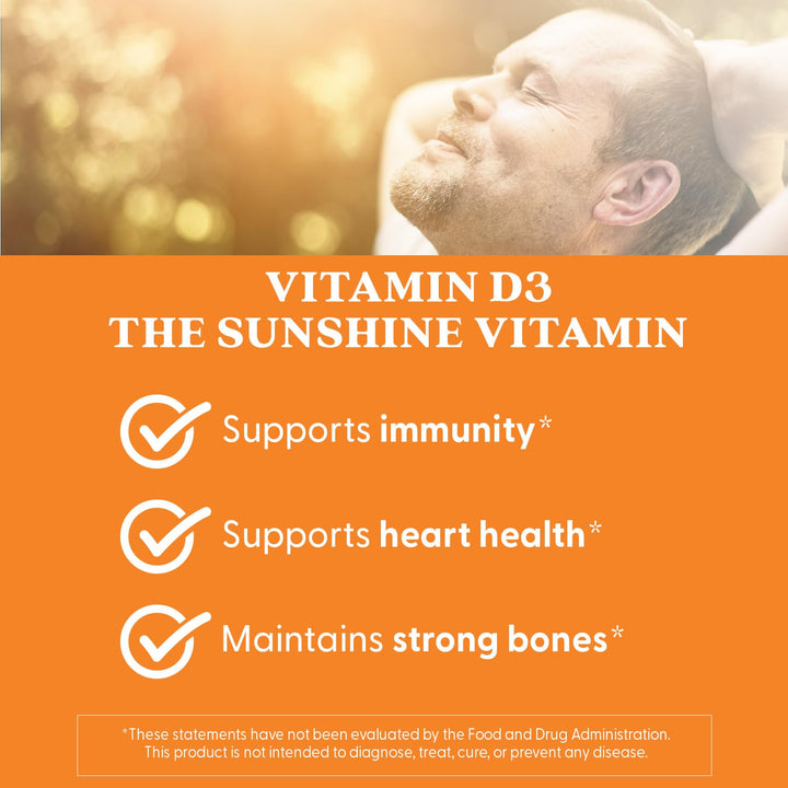 Doctor&#39;s Best Vitamin D3 5000IU, Non-GMO, Gluten &amp; Soy Free, Regulates Immune Function, Supports Healthy Bones, White, No Flavour, 180 Count