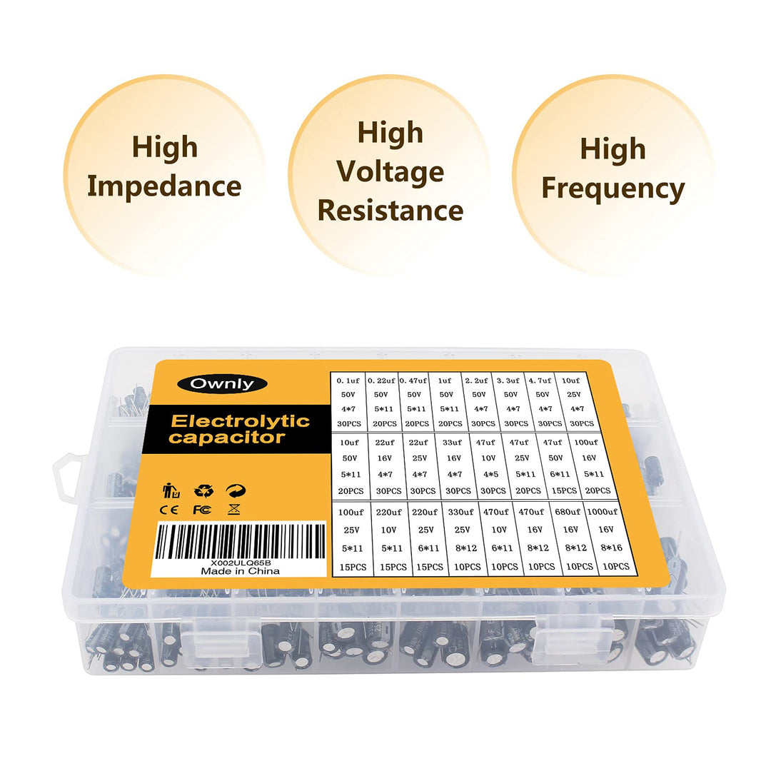 500Pcs 24Values Electrolytic Capacitor Assortment Kit 1