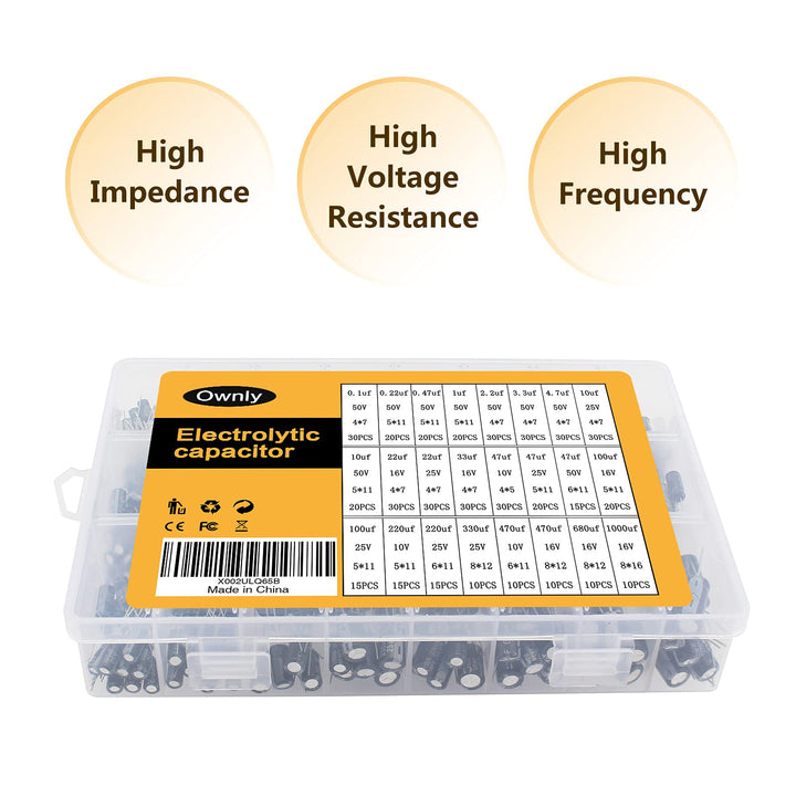 500Pcs 24Values Electrolytic Capacitor Assortment Kit 1