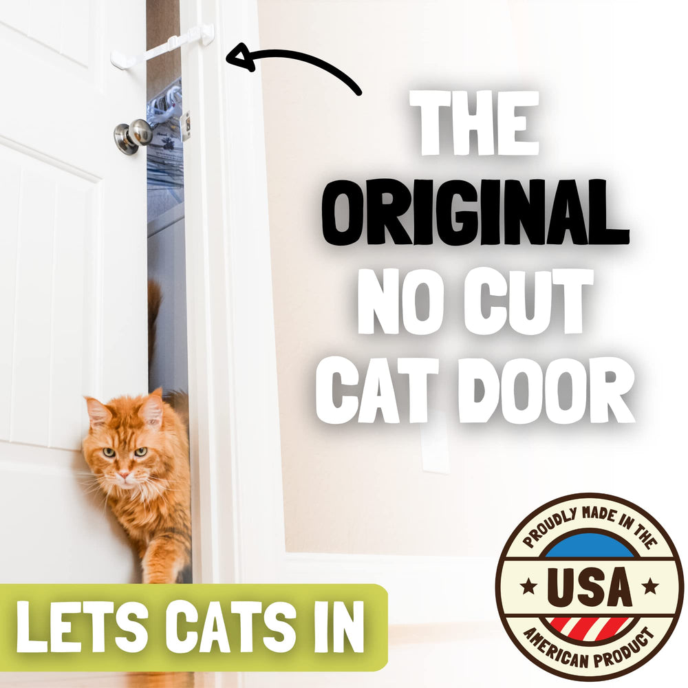 Cat Door Latch & Cat Door Stopper. Adjustable Door Strap for Cats to Dog Proof & Keep Dog Out of Litter Box & Cat Feeder. Simpler Pet & Cat Gate Alternative. No Cut Cat Door Interior Door