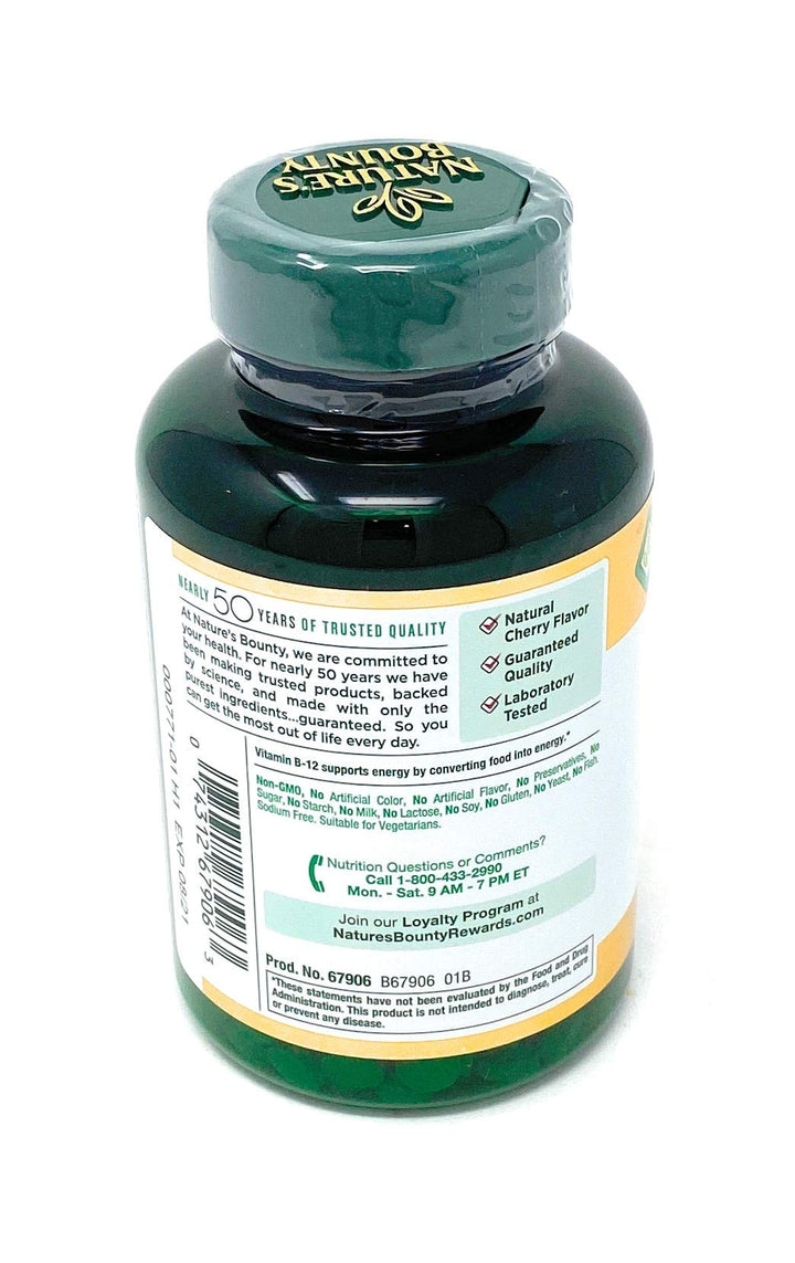 Nature&#39;s Bounty Quick Dissolve Fast Acting Vitamin B-12 2500 mcg, Natural Cherry Flavor (300 tablets)